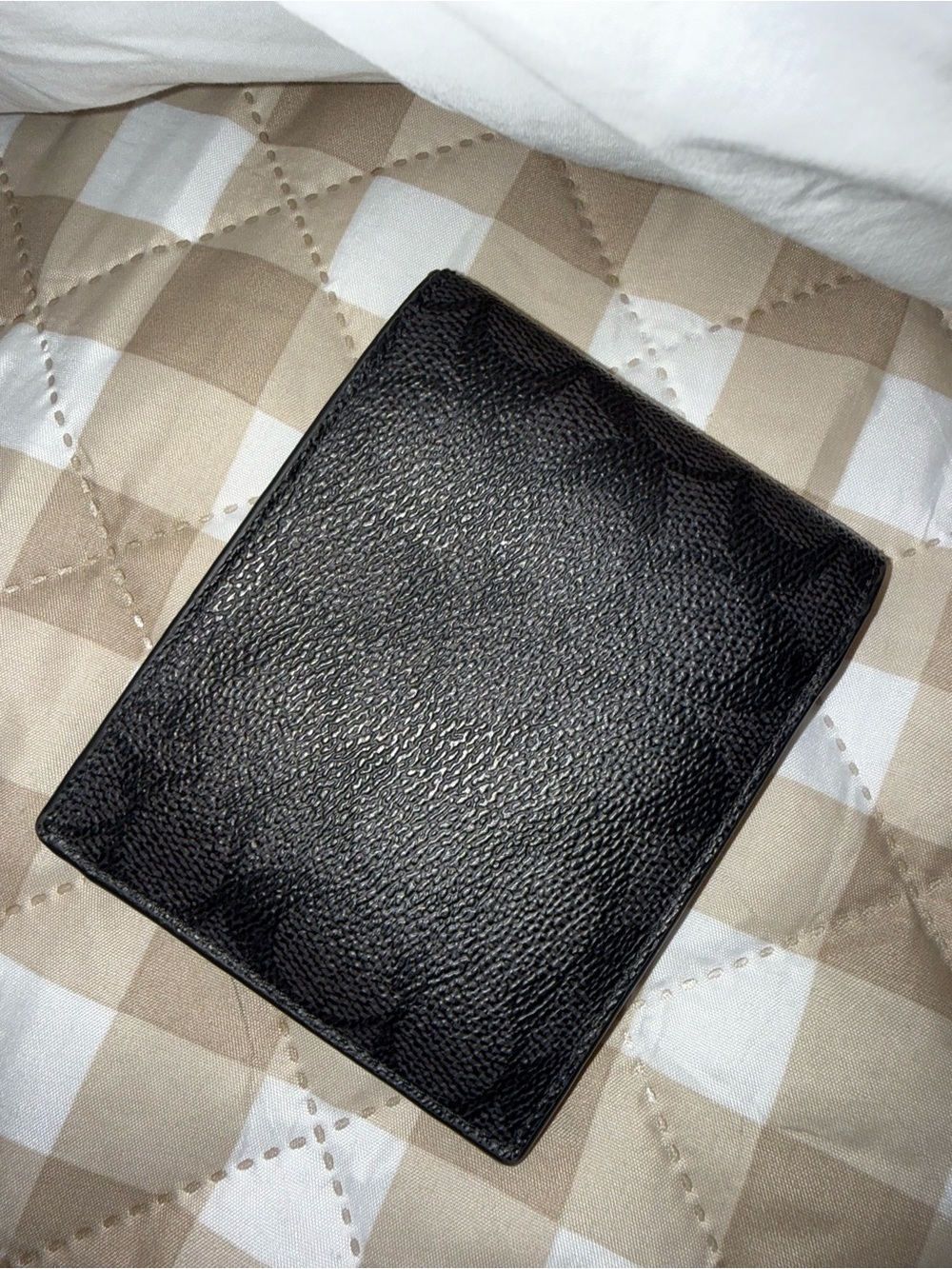 Coach Black Signature Compact Wallet - Picture 3 of 6